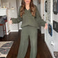 Women's Casual V-Neck Pullover and Pants Set