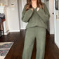 Women's Casual V-Neck Pullover and Pants Set