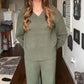 Women's Casual V-Neck Pullover and Pants Set