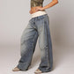 Women's Vintage Low-Rise Wide-Leg Jeans